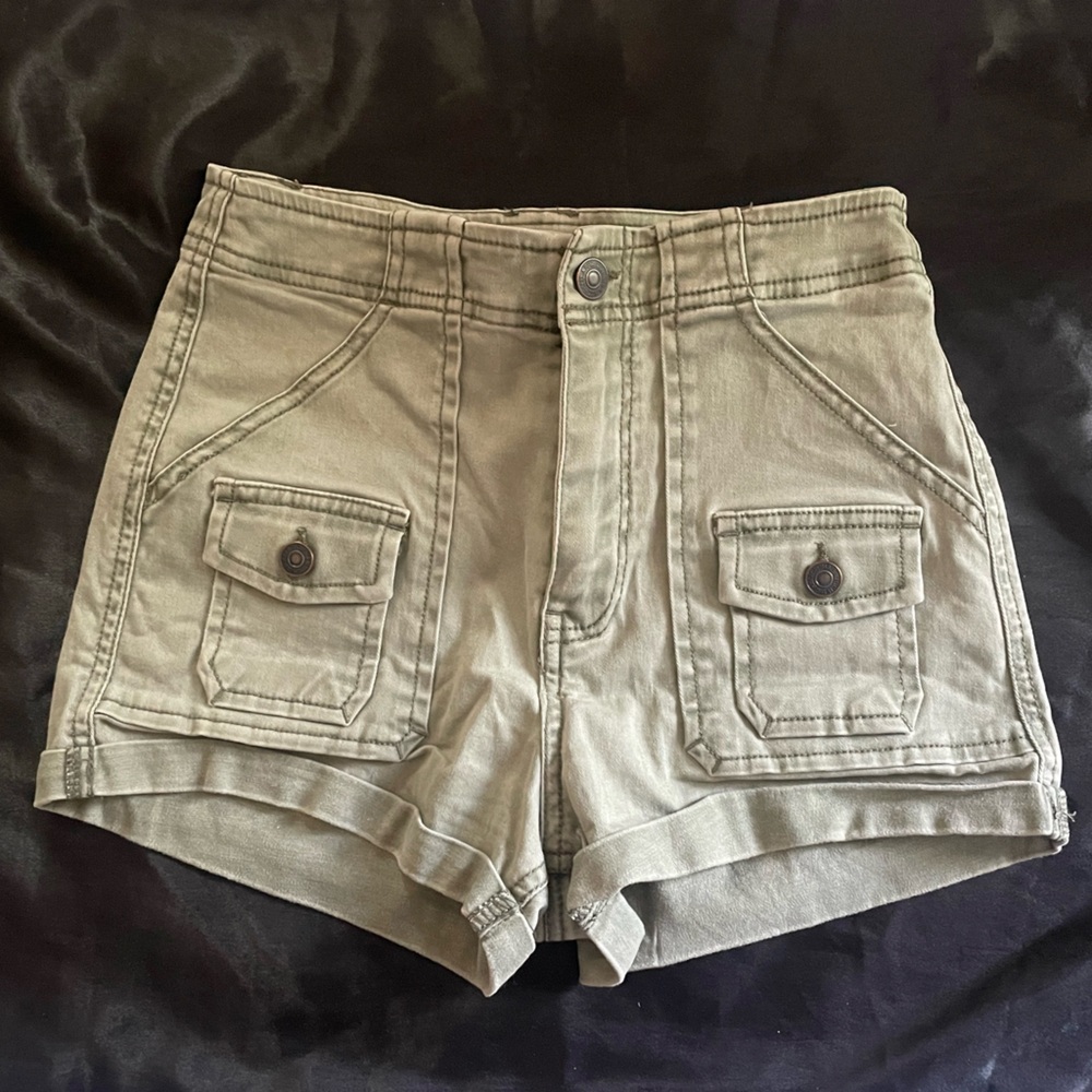 Abercrombie & Fitch Olive High Waist Cargo Shorts